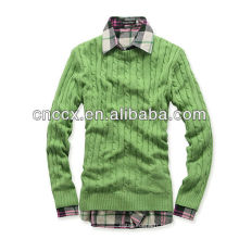13STC5641 chandail de pull en coton pour hommes hommes pull en tricot de câble de coton hommes